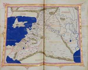 Ms Lat 463 f.111v-112r Mapa Fenicji, Mezopotamii i Babilonu